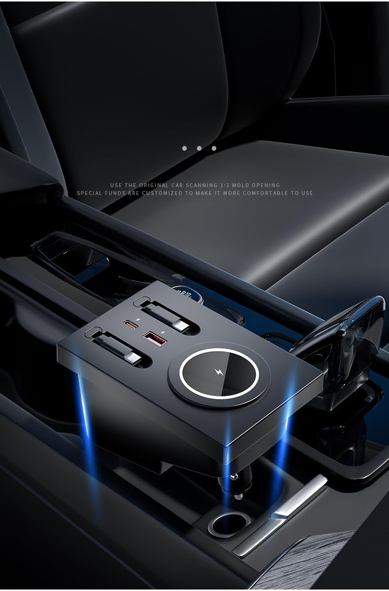 JOYSOY Bezprzewodowe ładowarki samochodowe do telefonów komórkowych Volvo XC90 S90 V90 XC60 S60 S60 podkładka do ładowania telefonu z kablem typu C i Lightning