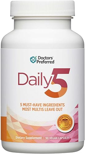DOCTORS' PREFERRED Daily5 Multivitamínico para mujeres y hombres, ingredientes clínicamente validados, corazón, articulaciones, circulación, 90
