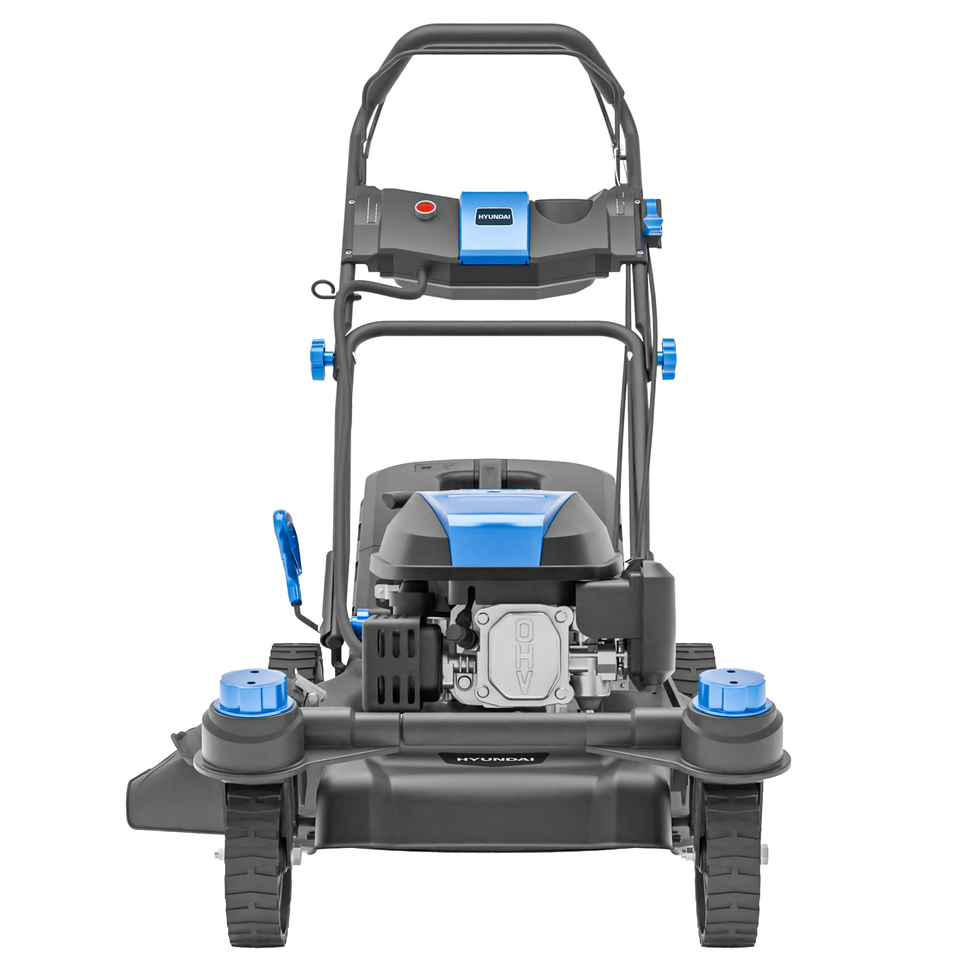Hyundai Tondeuse à Gazon Thermique Autotractée Noire 51 cm, Démarrage Électrique, Moteur 196 cm3 5,5 CV, Bac 60 L, 4-en-1, Garantie 3 Ans - HYM20200SPEZX
