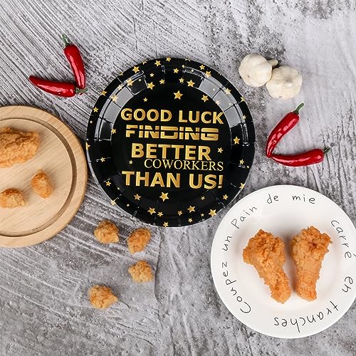 Pandecor Disposable Paper Plates and Napkins Set,Good Luck Finding Better Coworkers Than US Cake Dessert Plates for Going Away Job Change Office Retirement Farewell Party (cake plates+napkins) - Image 5