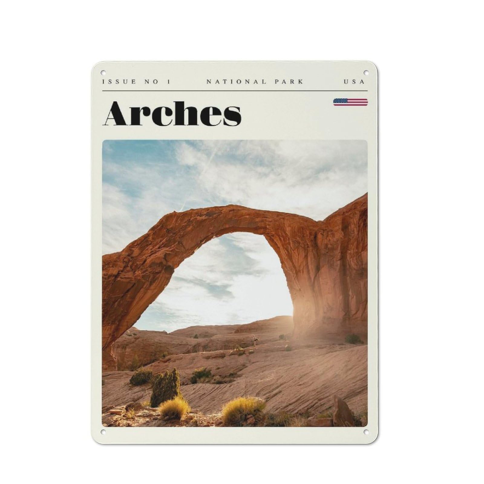 Junmoney Style-6 Everyday Arches National Park Utah Travel Art Decorative Tin Plaque 40X30cm, Room Wall Plaque For Bedroom, Kitchen, Office Or Living Room