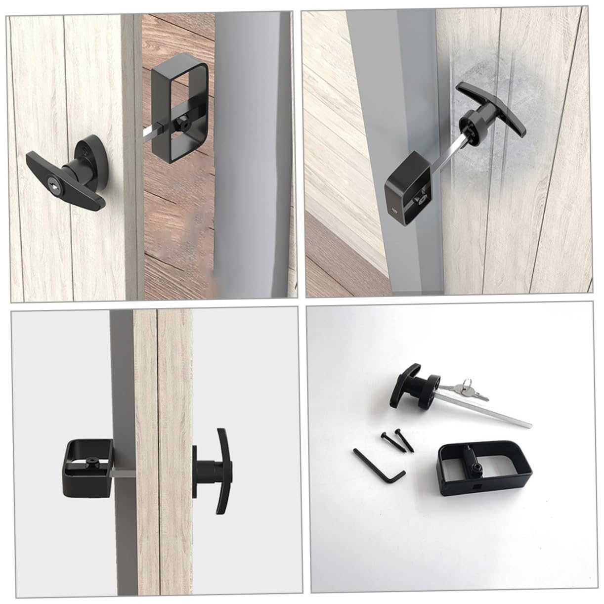Abaodam 1Set Serratura T con Maniglia Scorrevole per Set Serratura e Sicura Facile Installazione per Garage e Cancelli Design e Versatile