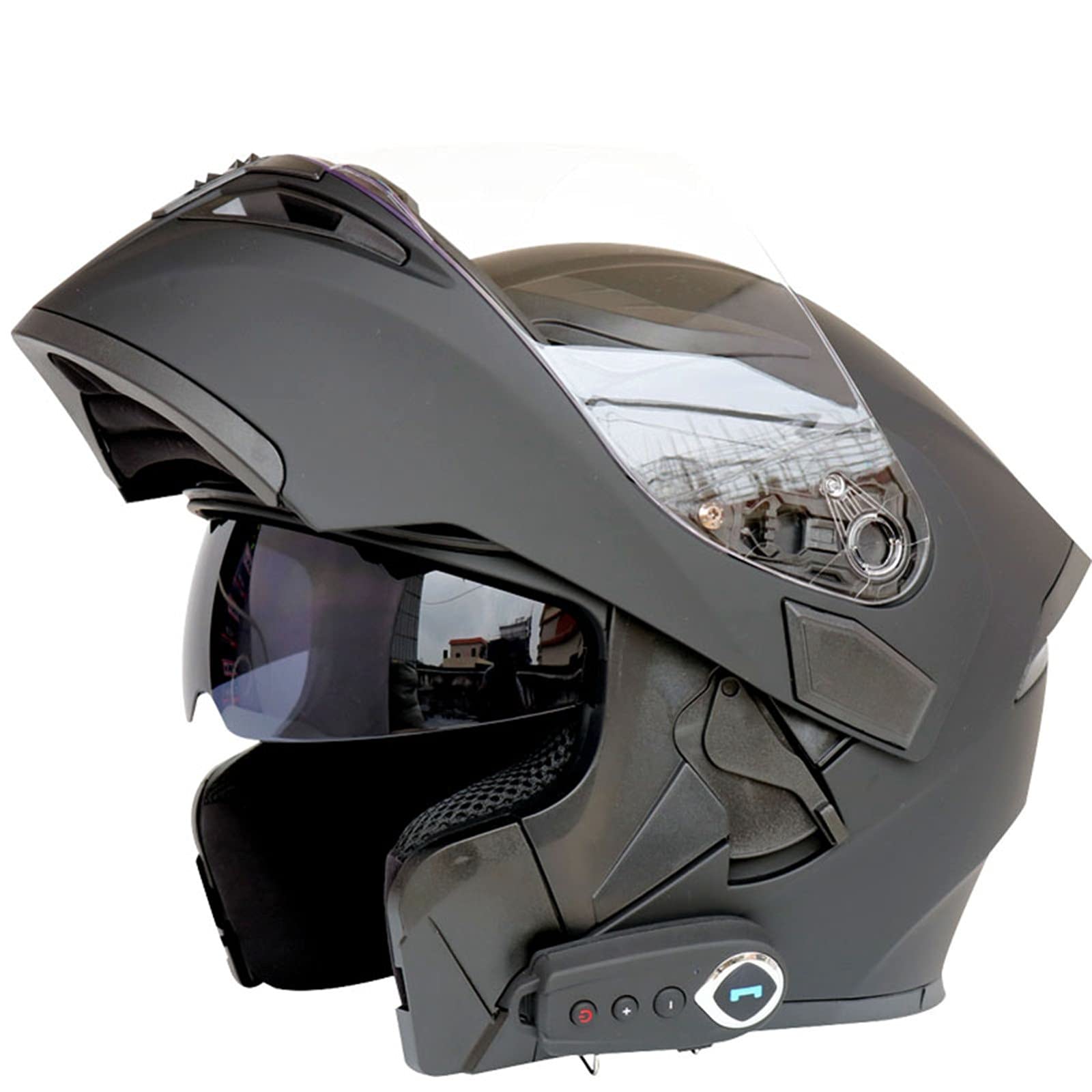 Casque De Moto Intégral Modulaire Bluetooth - Certifié ECE, Visière Double Anti-buée - Tailles 55-64 Cm - Pour Toutes Saisons
