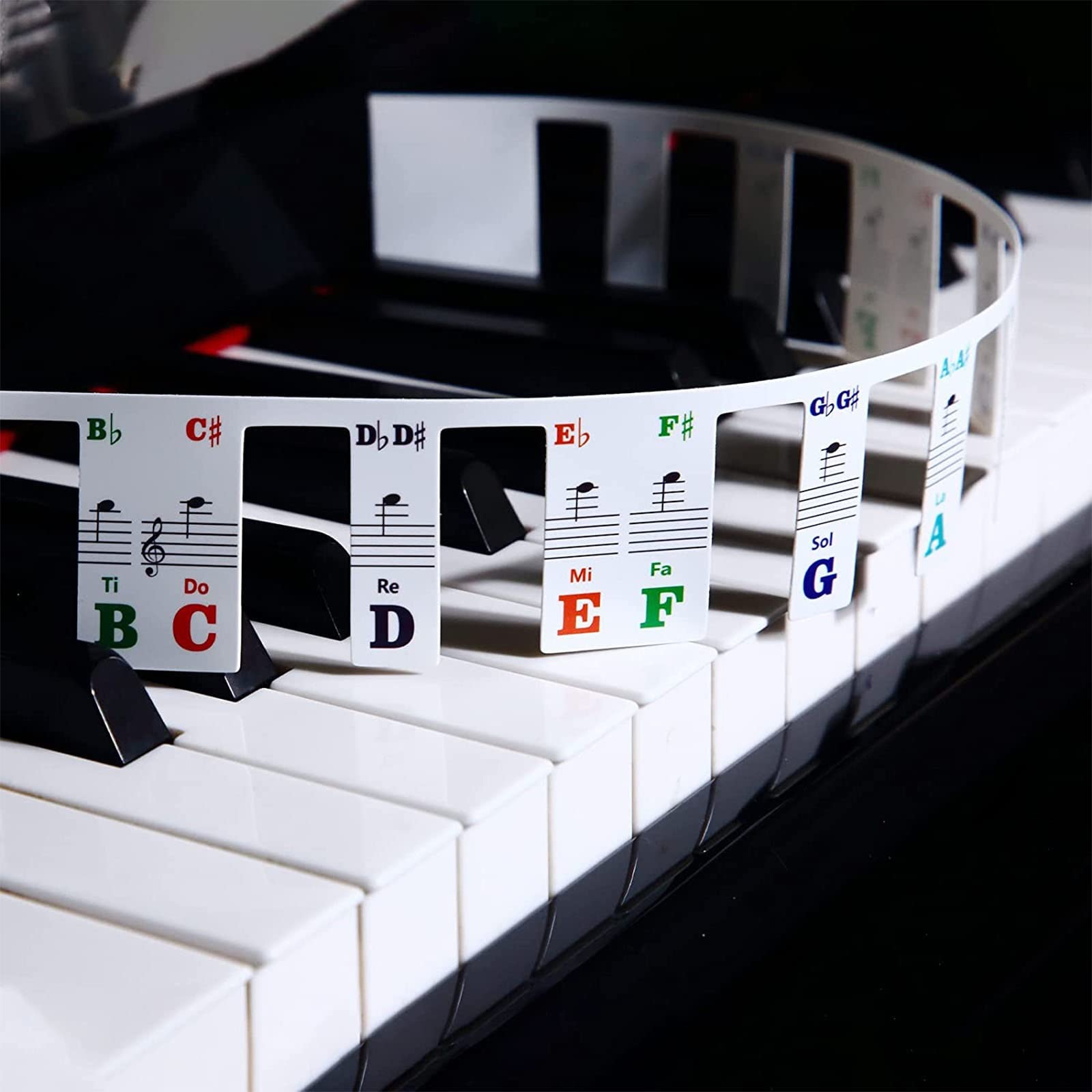Guide Des Notes Autocollant Pour Clavier De Piano Débutant SECFOU - Étiquettes Lettres, Facile à Enlever