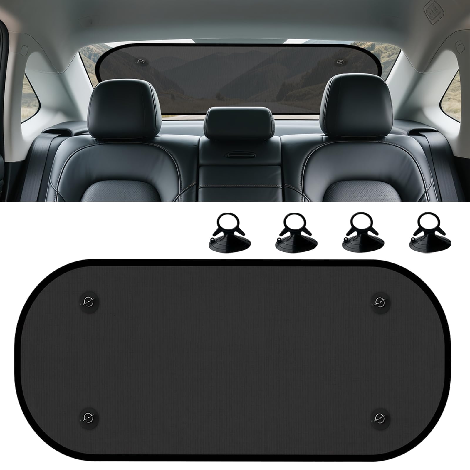 QZMREVKPD Car Rear Window Sunshade, for Audi Q3 F3 8U 2013-2024 Automobile Rear Windscreen Sun Blind UV Ray Protector Breathable Rear Window Sunshield