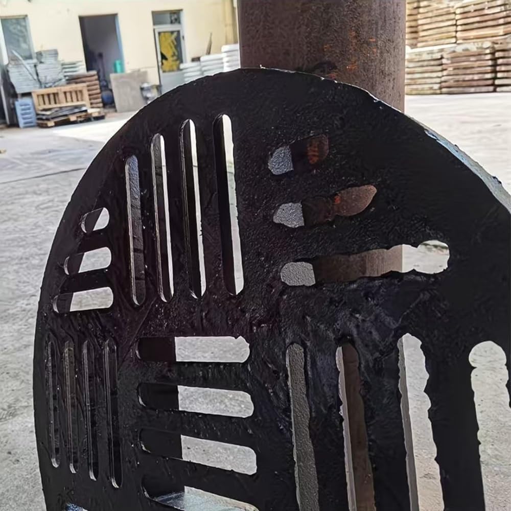 Wymienna okrągła kratka odpływowa z żeliwa - 26 x 1,2 cala filtr do małych odpływów ogrodowych, trwały roztwór przepływu wody (66 x 3 cm)
