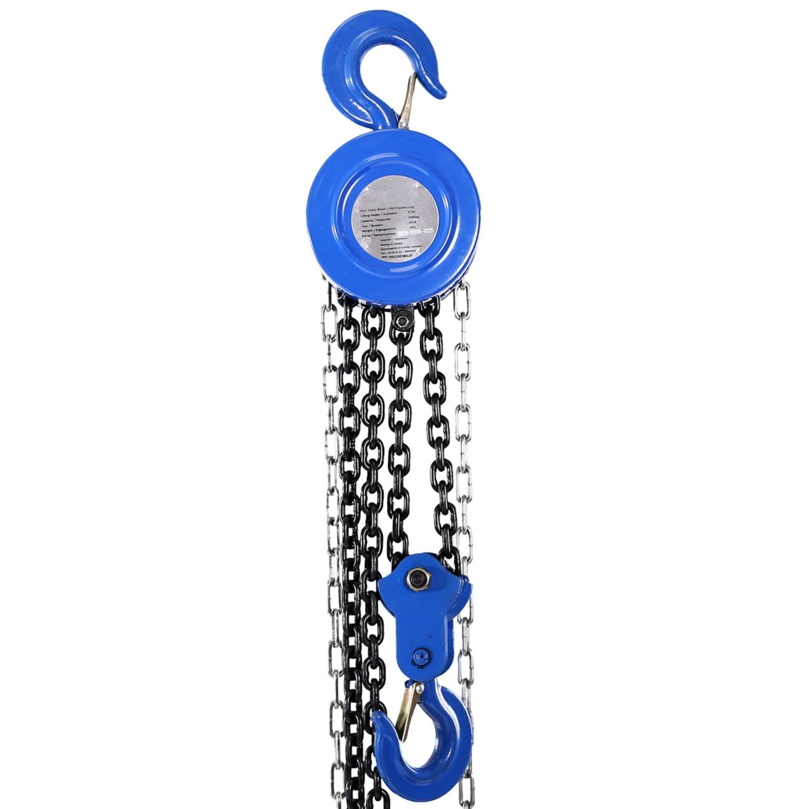 Pallit Paranco a catena CHAIN-M | portata 2000 kg | altezza di sollevamento 2500 mm | robusta catena | con gancio rotante a 360°
