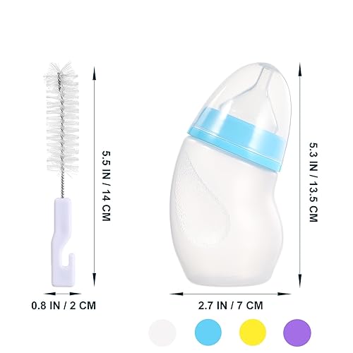 Miniatura 2 de Alimentación para mascotas, 6.1 fl oz de cuello curvado para gatos y cachorros con cepillo de limpieza y reemplazo para gatitos recién nacidos