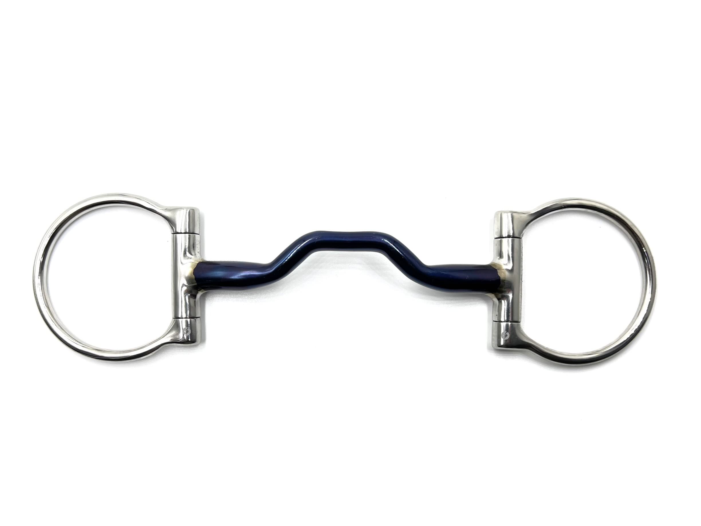 OTTE Ported D Dee Ring Blue Sweet Iron Horse Bit Snaffle Port Mouthpiece (4.75")