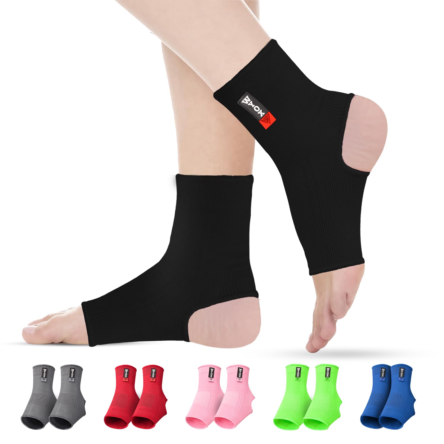 WYOX Ankle Brace for Sprained Ankle - Stabilizer Brace for Women, Support for Men, Achilles Tendonitis Wrap, and Compression Sleeve - Perfect for Running, Gym, Boxing, and Sports (Black, L/XL)