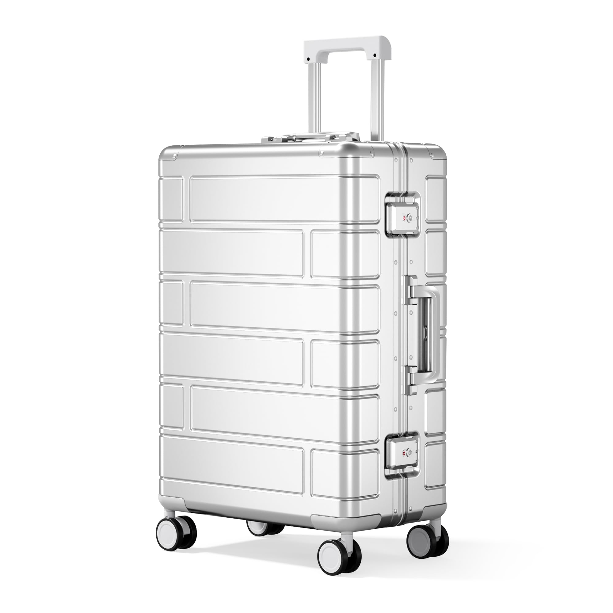 All Aluminum Carry On Luggage 22x14x9 Airline Approved,Zipperless Luggage Premium Aluminum Suitcase Luggage, Hard Shell Carry On Luggage with Spinner Wheels (silver, 20inch)