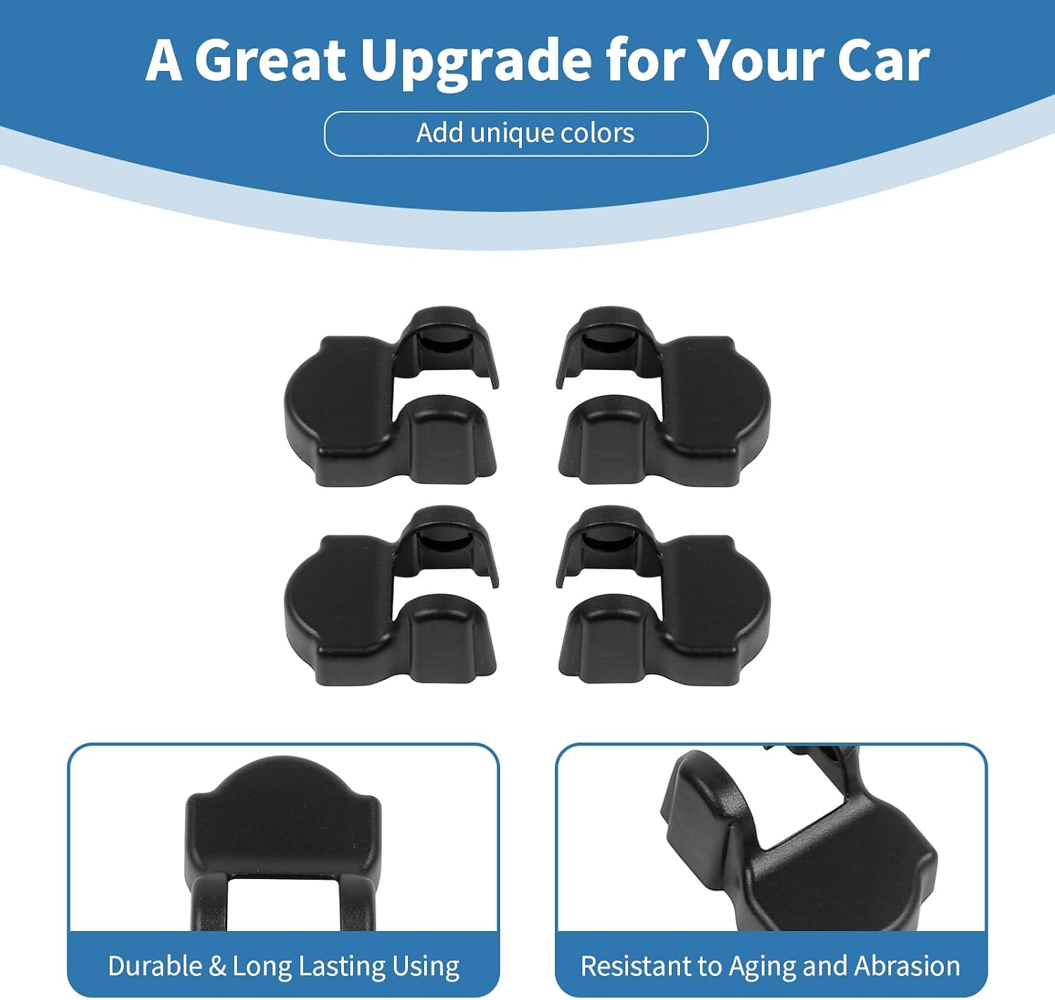 for Jeep JL Black Door Limiter Cover Trim for Jeep Wrangler JL JLU 2018+ for Gladiator JT 2020-Present ABS Interior Accessories 4pcs
