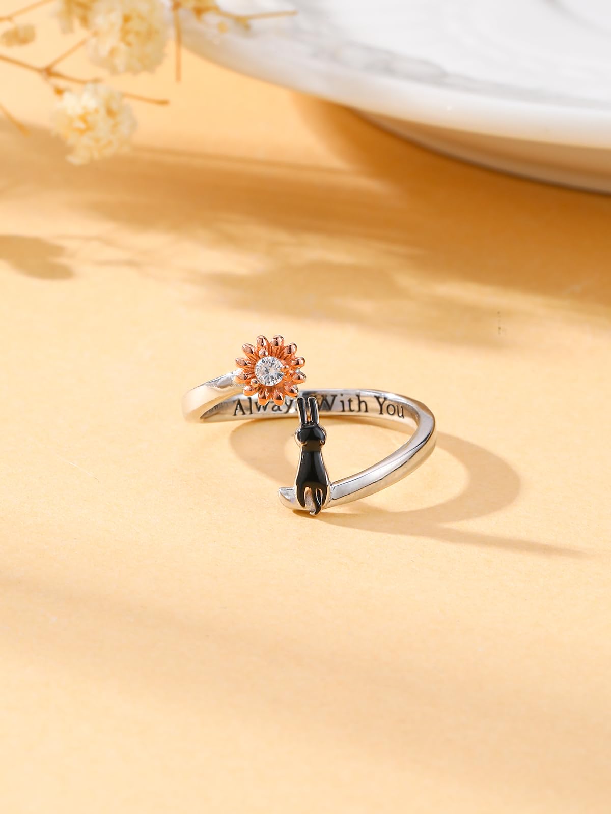 praymos Anillos de plata de ley 925 con diseño de tortuga, hipoalergénicos, ajustables, para mujeres y niñas, regalo de cumpleaños