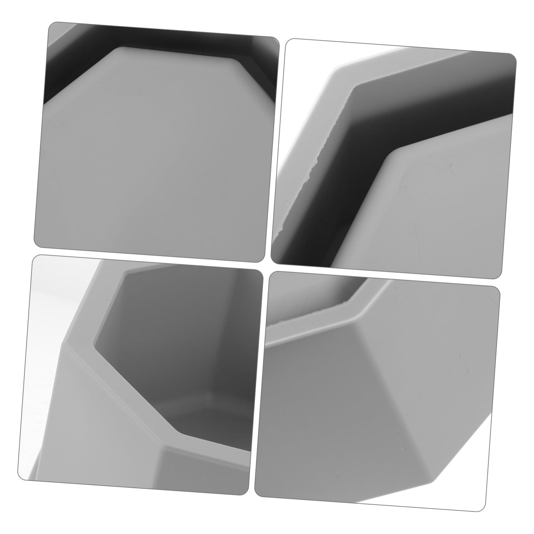 POPETPOP Lot De 5 Moules Hexagonaux en Silicone pour Pots De Fleurs Faits Maison 5561 Gris - Moules pour Bols À Fondant pour Jardinières À Lettres À en