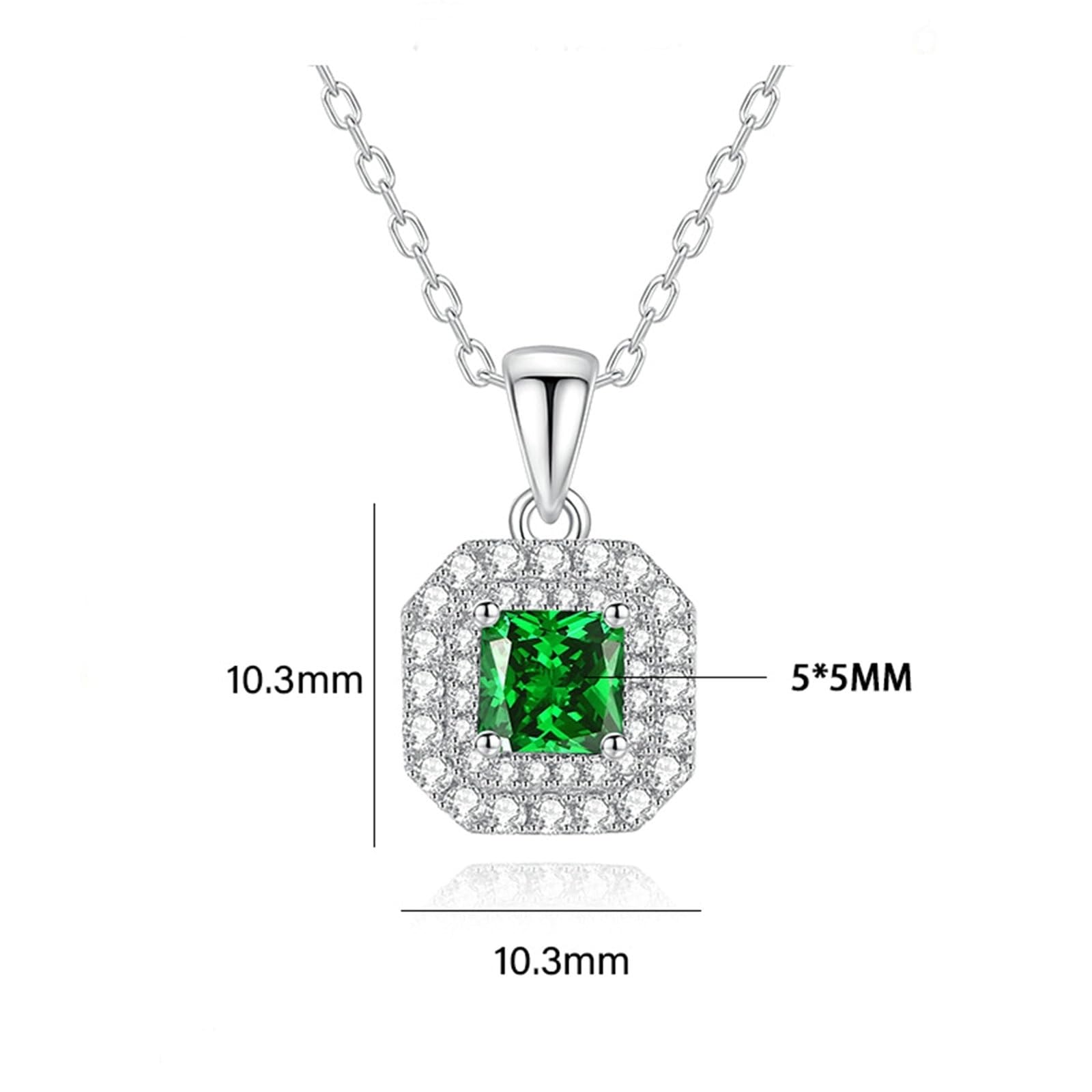 Collar de oro de 9 quilates para mujer con topacio y moissanita, joyería geométrica de oro para mujer