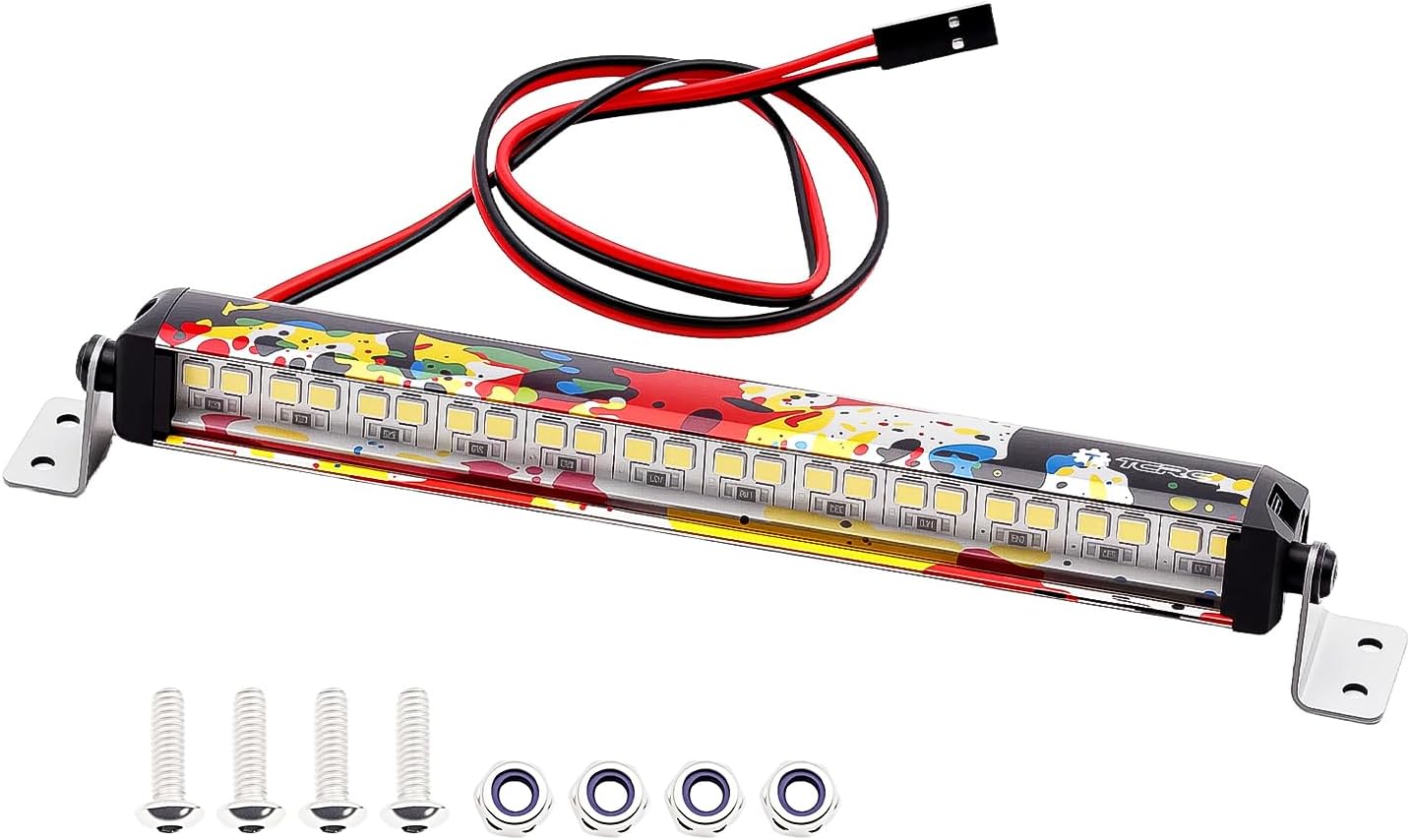 Splash Anodizing Aluminum RC Light Bar 24 LED 120mm Roof Light Kit for 1/10 Axial SCX10 Traxxas TRX4 Arrma Karton Redcat GEN8 RC Crawler Car