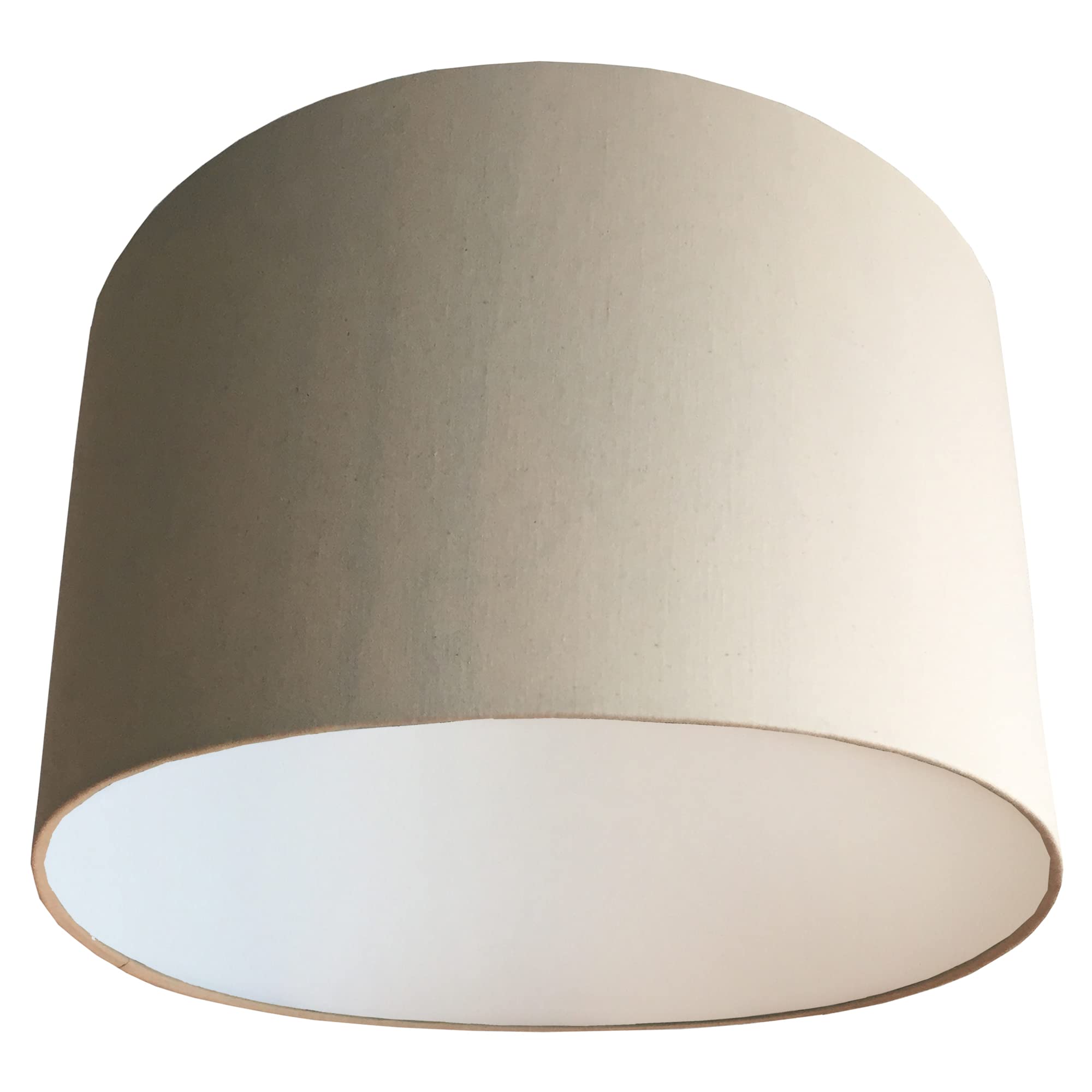 UK Handmade Cream Lampshade with Lining; Copper, Gold, White (White)