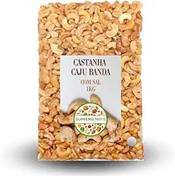 Castanha de Caju TorradaEm Bandas Premium Com Sal Embalado a Vácuo Supremo Nuts