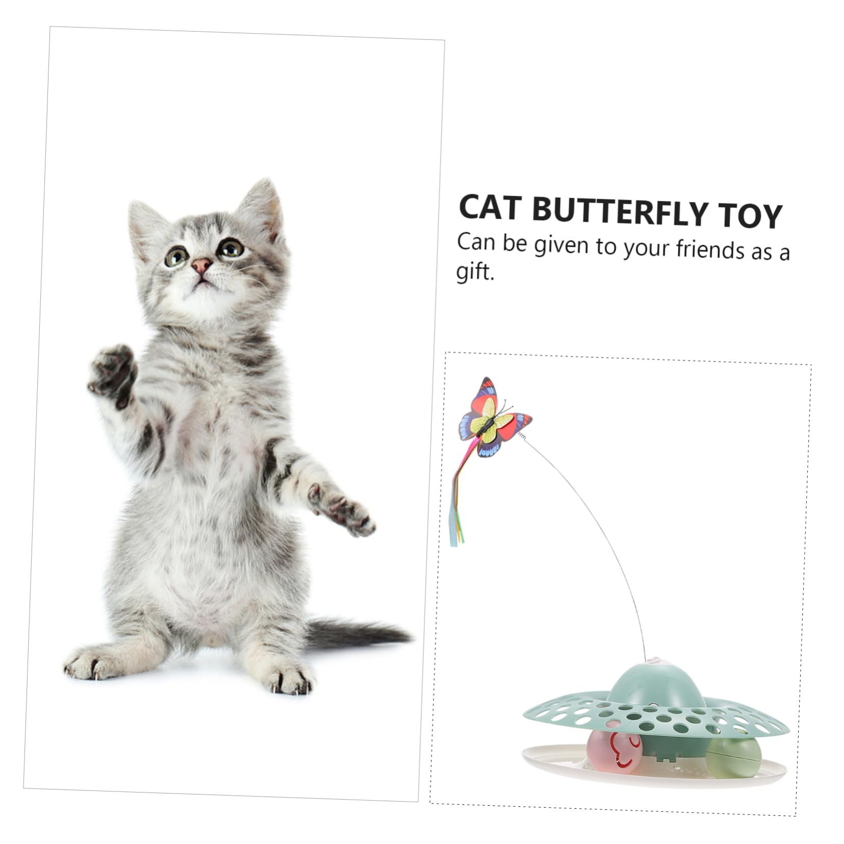 Jouet Interactif pour Chats Tournant Stimulant en Abs et PP pour Animaux de Compagnie