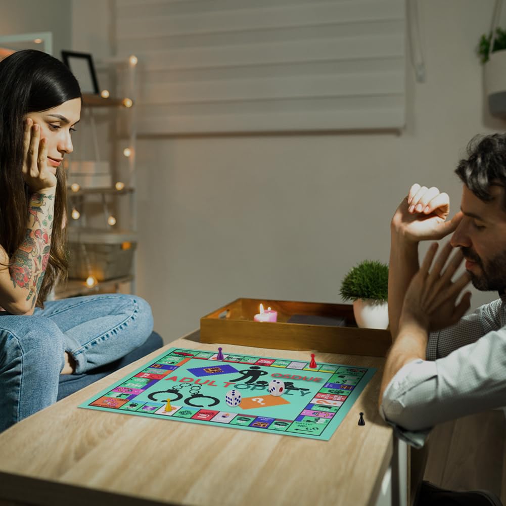 OSDUE Adultopoly Board Game, gra planszowa, karty do rozmowy dla par, romantyczne pomysły na randkę, gra w pary, gra planszowa, rekwizyty do rozgrzewania uczuć