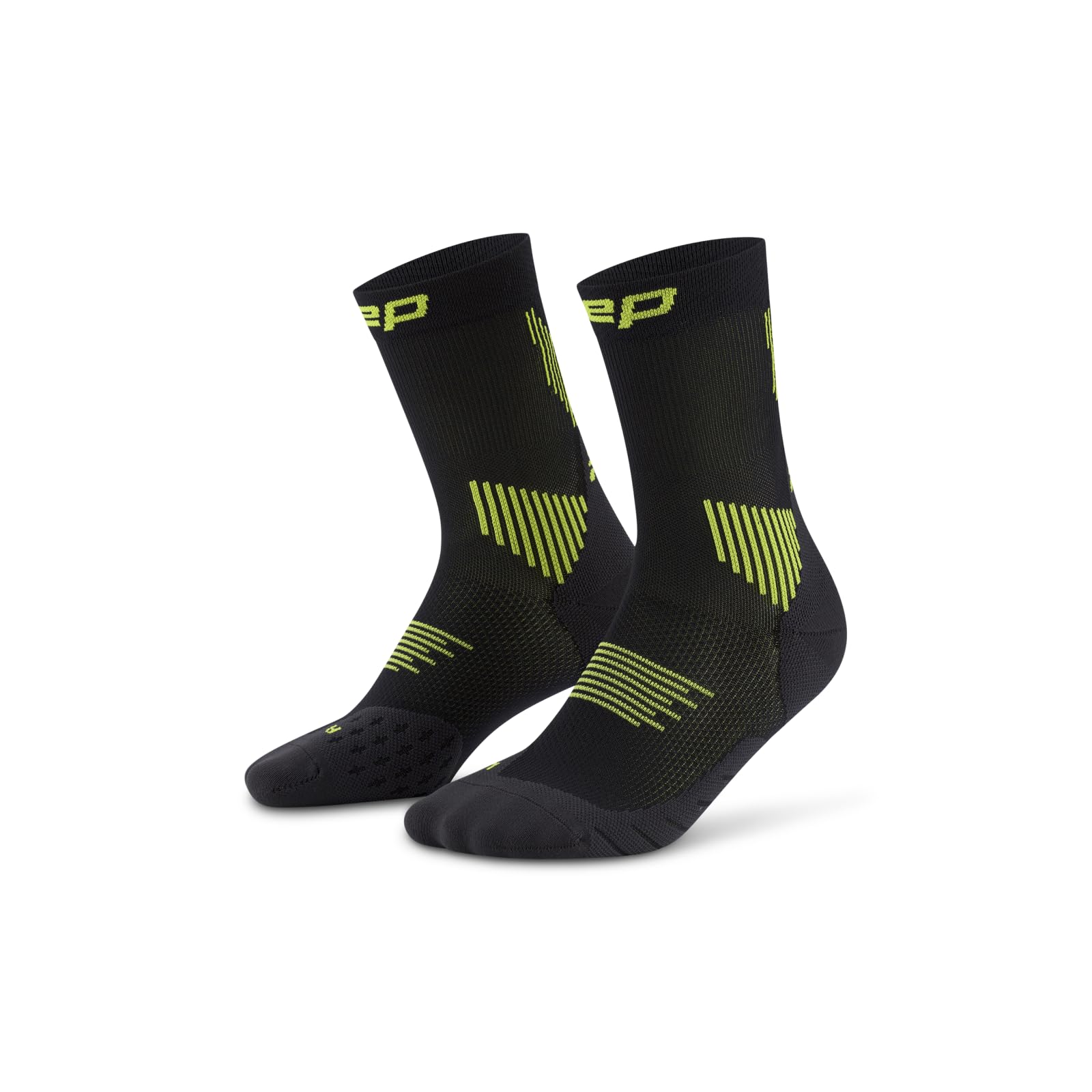 CEP CORE 5.0 MID CUT LAUFSOCKEN DAMEN – Leistungsstarke Kompression Socken Damen mit gezielter Stabilisierung, Air Channels und passgenauem Sitz – Ideale Laufsocken für lange Distanzen – black/lime/S