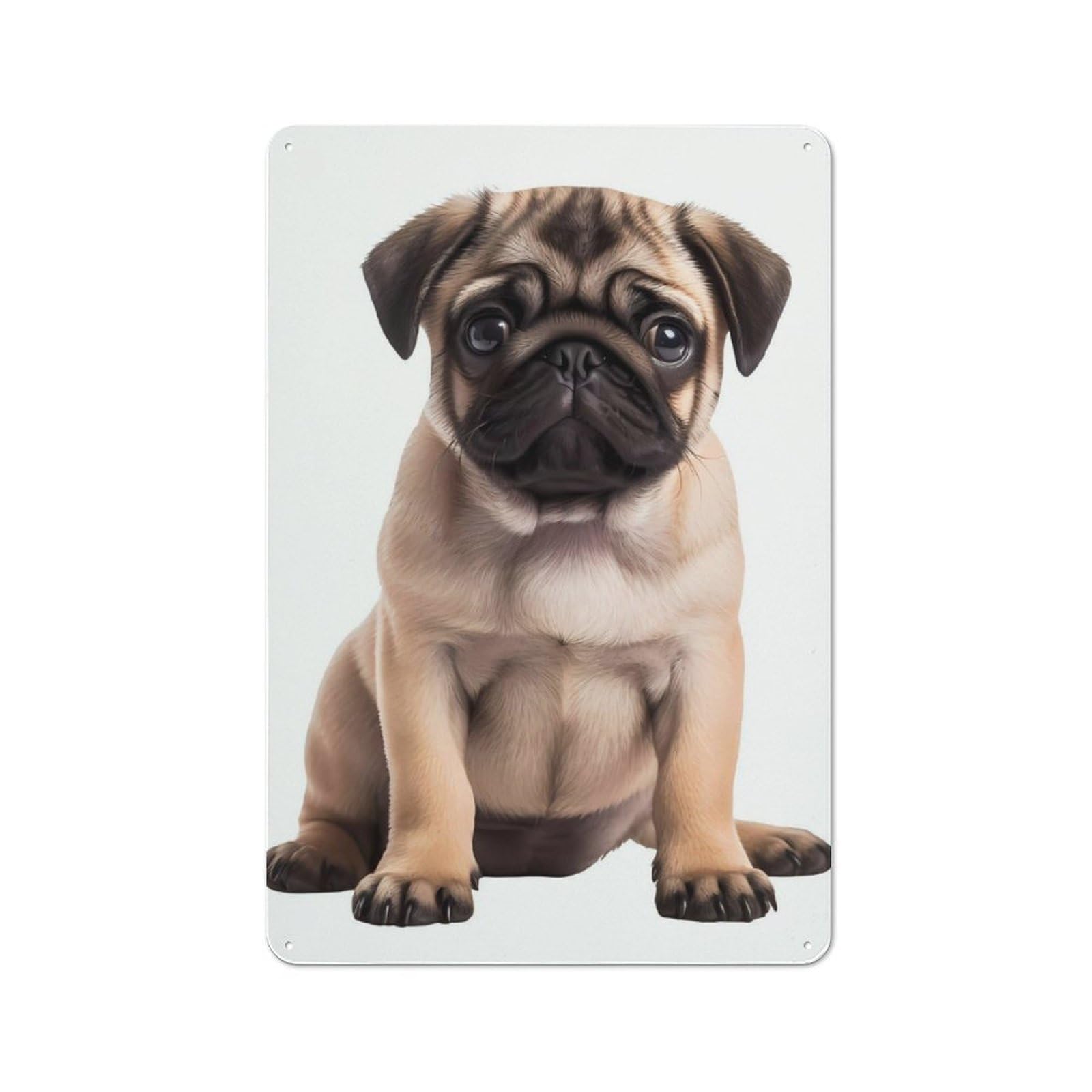Junmoney Pug Retro Metal Wall Sign 30X20cm With For Bar Or Restaurant, A Housewarming Gift For Hospitality Decor Collectors