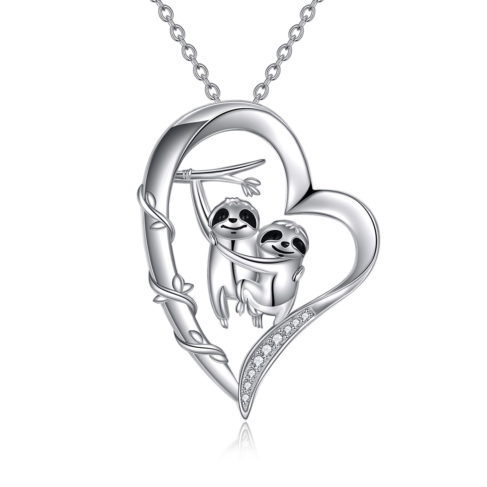 YAFEINI Frosch/Löwe/Koala/Flamingo/Elefant Kette für Damen Silber 925 Herz Haslkette Anhänger Schmuck Geschenke für Damen Mädchen