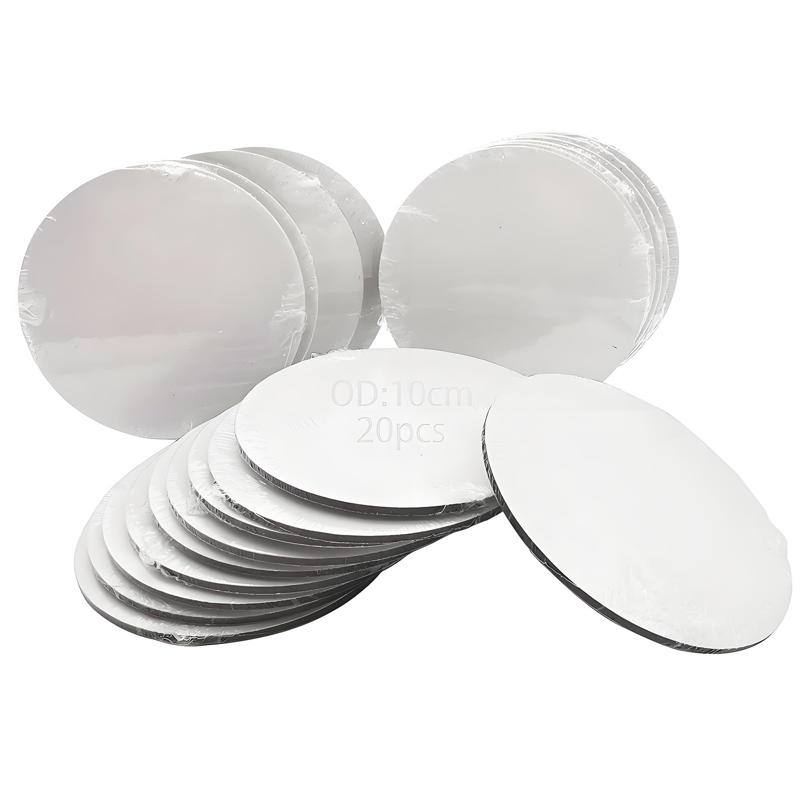 Pannelli di Tela Rotondo 10cm Cotone Bianco Pittura Olio Acrilico Acquerello 20 Confezione