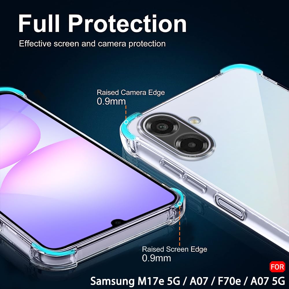 TheGiftKart Transparent Crystal Clear Back Cover Case for Samsung Galaxy M17e 5G / A07 / F70e / A07 5G | Shockproof Soft TPU Case | Cushioned Edges for Ultimate Protection Cover (TPU, Transparent) — Amazon image 3