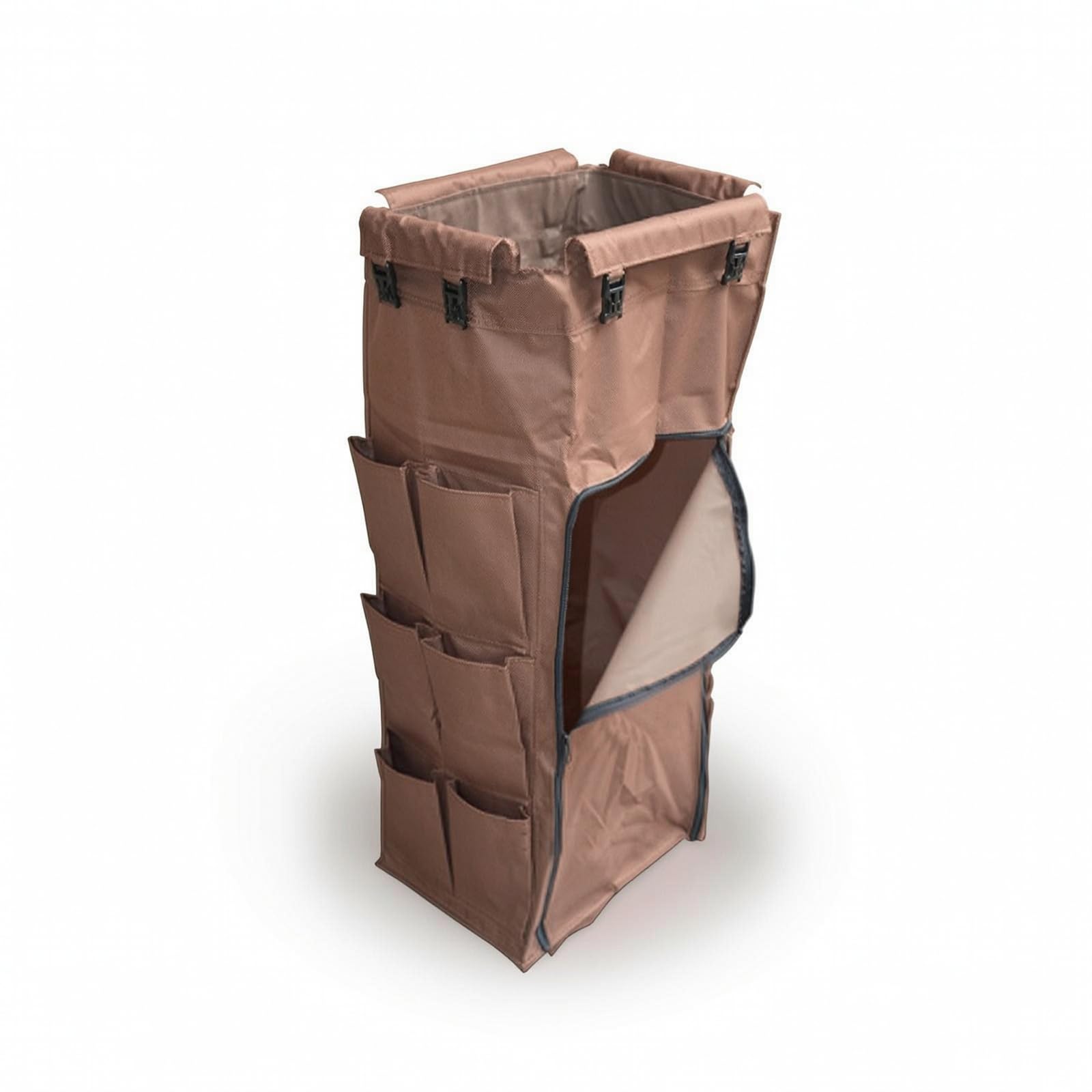 Baoblaze Custodia per Carrello Portabiancheria in, Borsa per Biancheria A Doppio Lato con 6 Tasche E Cerniera, Altezza 85 Cm
