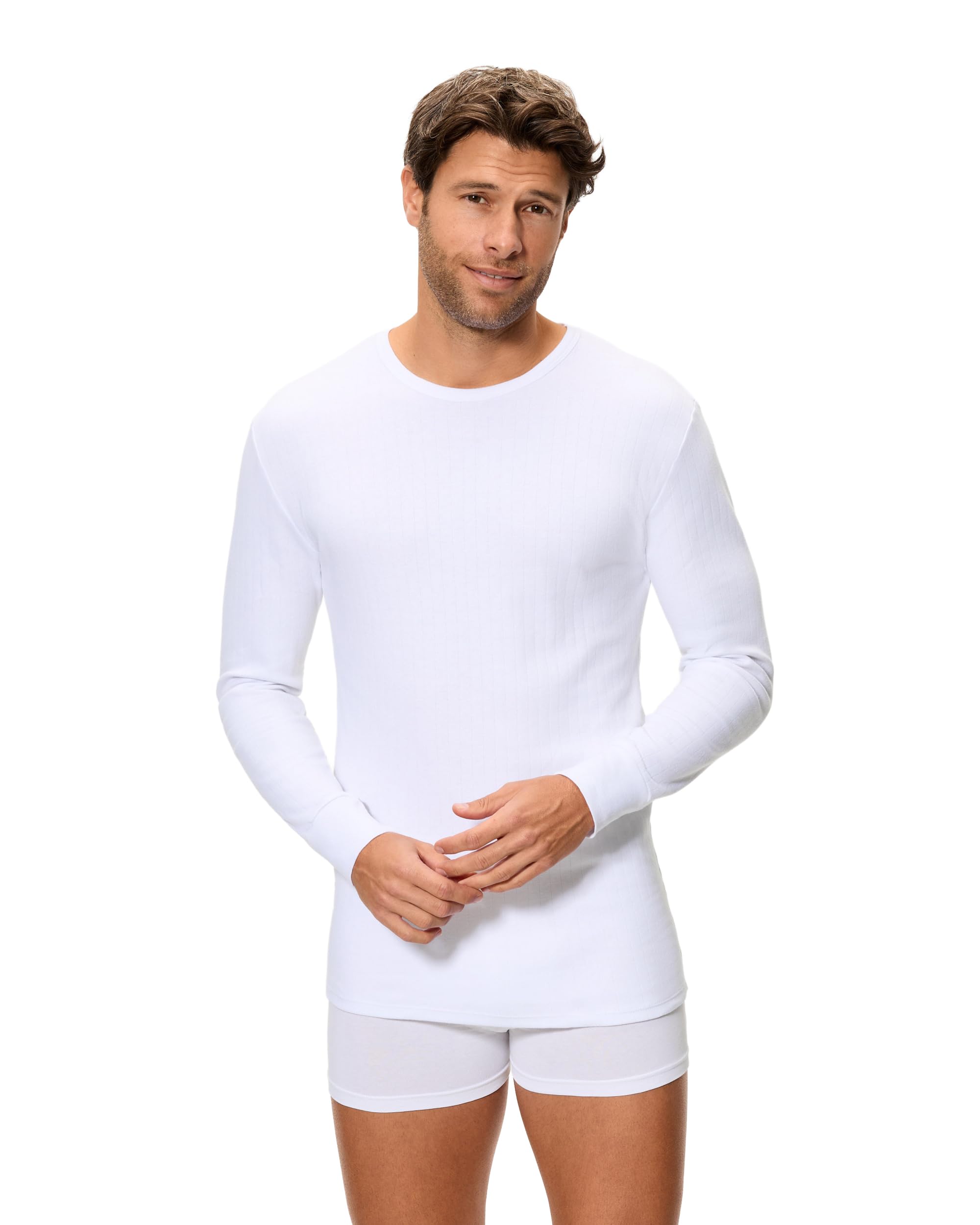 Abanderado Camiseta Manga larga Cuello Redondo Térmico Algodón de invierno Hombre x1