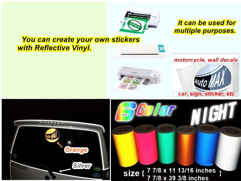 JNK NETWORKS Reflective Automotive Self Adhesive CarExterior Gloss Vinyl Wrap Decals DIY Sheets Roll (Blue, 7 7/8