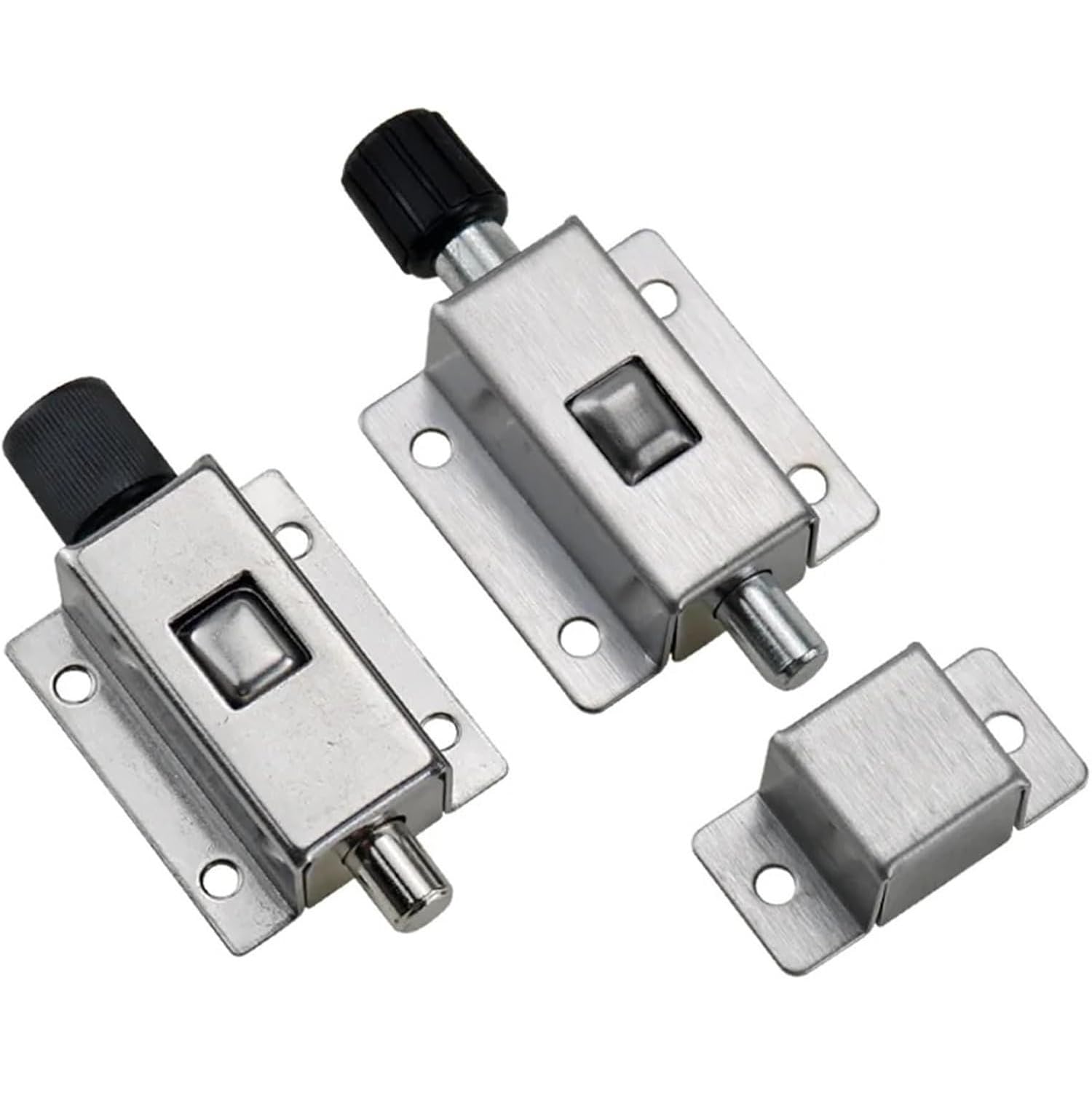 Cerradura de perno automática de acero inoxidable DK611-2-A - Pestillo con resorte for puertas, ventanas y gabinetes eléctricos - 1 pieza