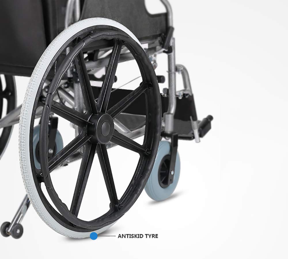 Silla de Ruedas para Personas Mayores, Scooter Plegable Ultraligero con Asiento ensanchado para Personas Mayores con discapacidad, Silla de Ruedas Manual