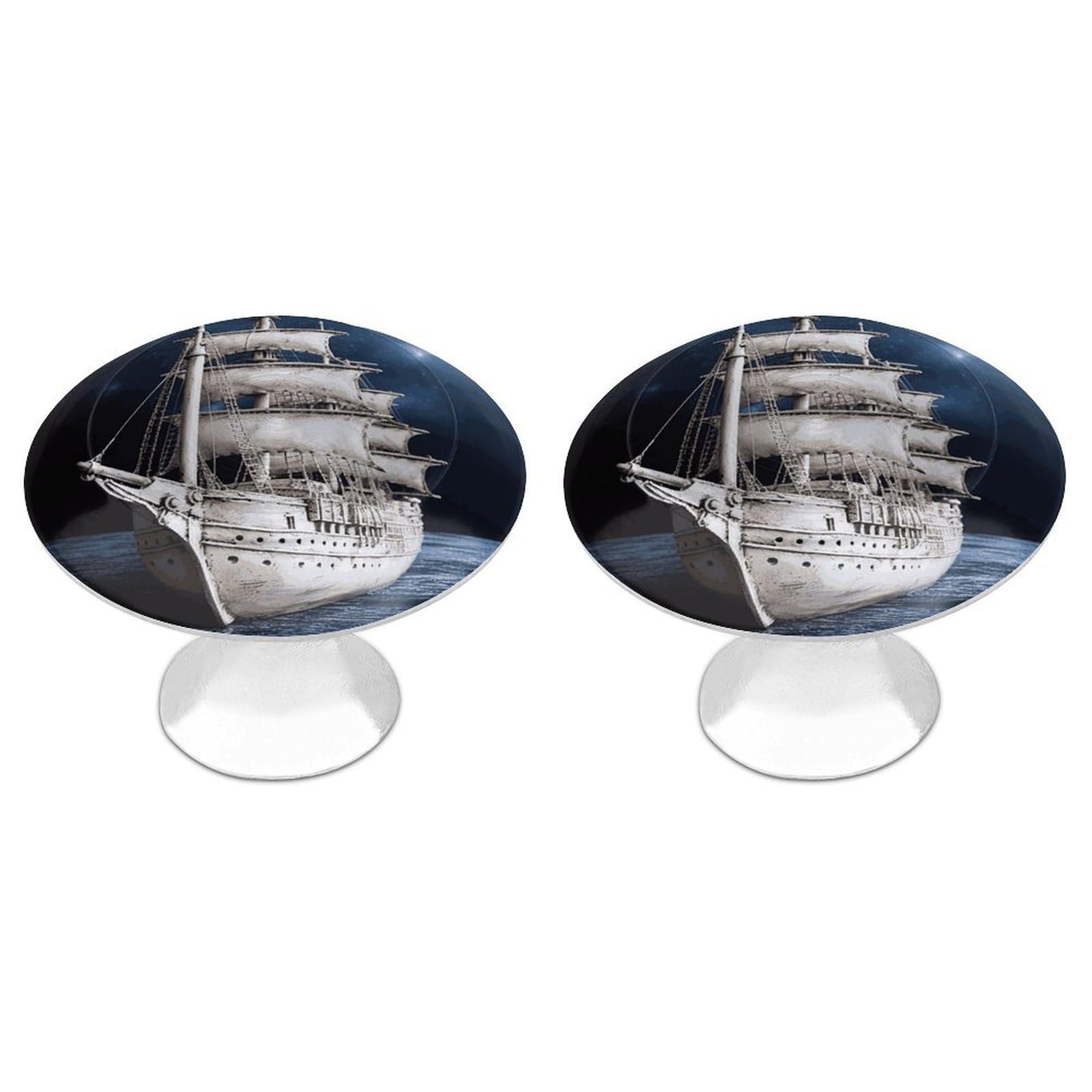 FekiLoot Vintage Nautical White Ship Cabinet Knob Kitchen Drawer Knob Stainless Steel Round Drawer Pulls Modern Cabinet Hardware Vintage Dresser Drawer for Kitchen Bathroom Closet Dresser Cabinets