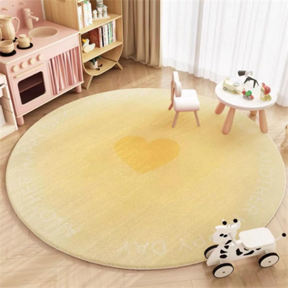 Tapis rond moelleux à dégradé de couleurs élégant pour habiller le salon
