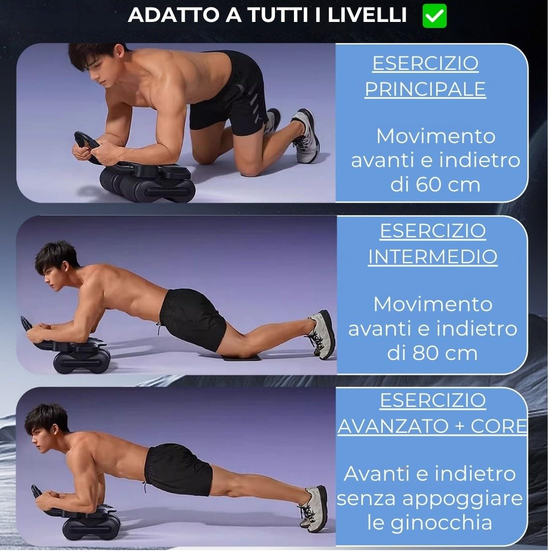Ruota addominali. Attrezzi per addominali a casa & addominali fitness casa. Ruota per addominali/Addominali attrezzi - Attrezzo per addominali. Ab roller