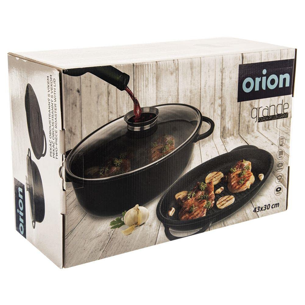 orion group Cacerola con revestimiento de granito con tapa, 3 en 1 | GRANDE 10 L