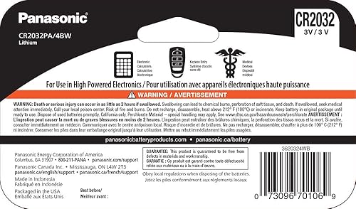 Miniatura 4 de Panasonic Baterías de litio CR-123A de 3 V para linternas y pilas de litio CR2032 de 3.0 voltios de larga duración en embalaje a base de estándares,