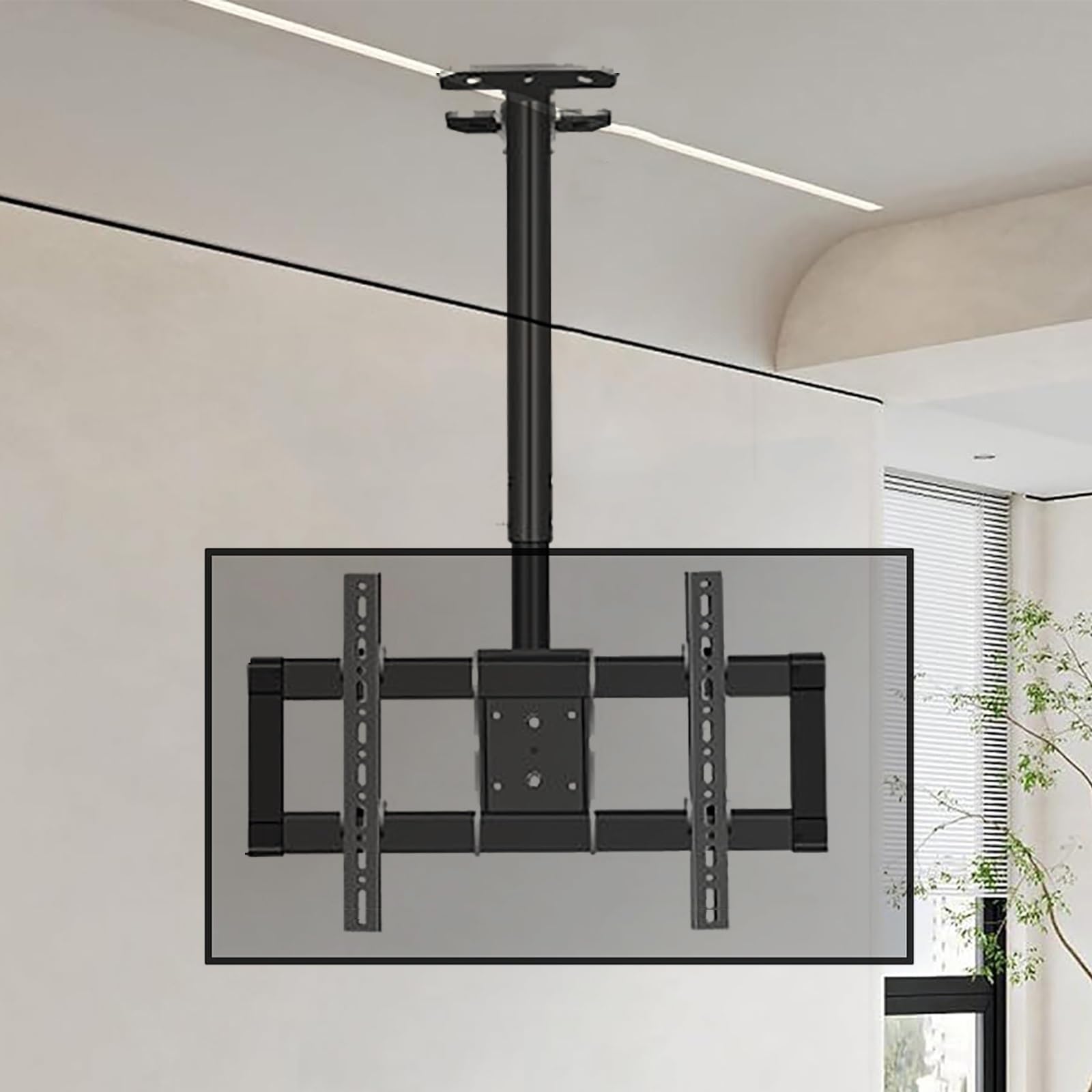 Supporto TV a soffitto - Supporto TV a Parete, inclinazione Regolabile da 5 a -25°, Adatto a TV da 39 a 90 Pollici, Regolazione in Altezza da 1280 a 1780 mm, Tre mo,Can Rotate 360°