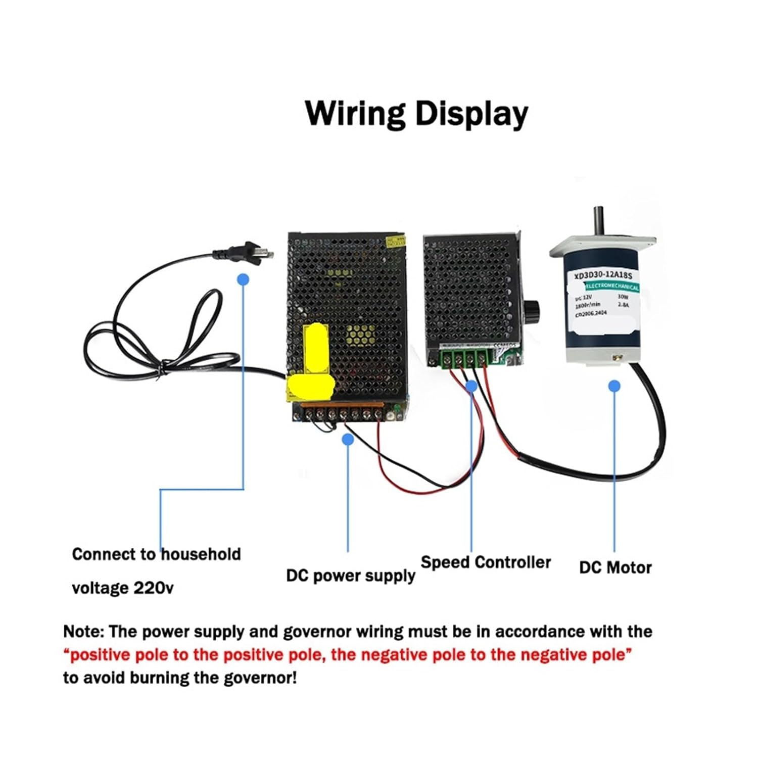 30W DC Permanent Magnet Motor 12V24V Miniature 1800 RPM High-Speed Motor Speed Adjustment CW CCW
