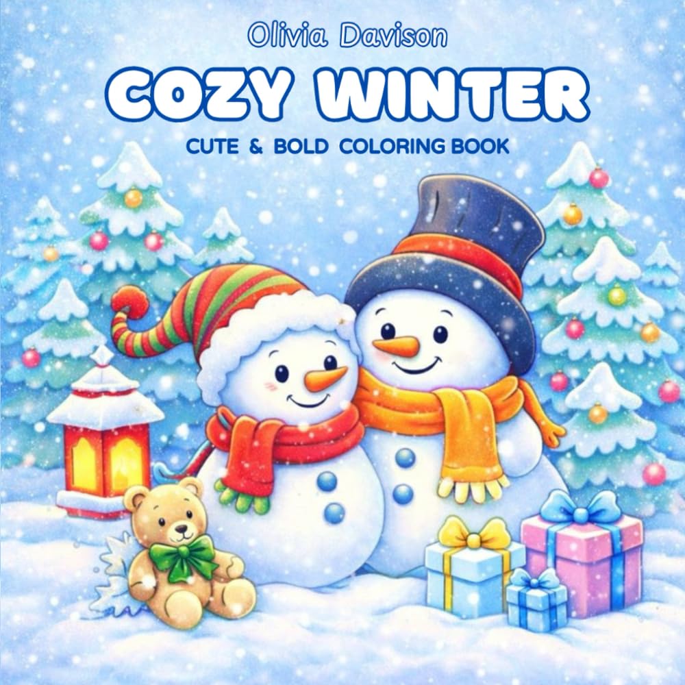 Cozy Winter Cute & Bold Coloring Book: Warm, Whimsical Winter Pages for All Ages