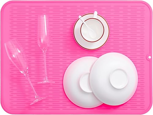 Miniatura 75 de Tapete de silicona para secado de platos para múltiples usos, fácil de limpiar, ecológico, resistente al calor, tapete de silicona para encimera