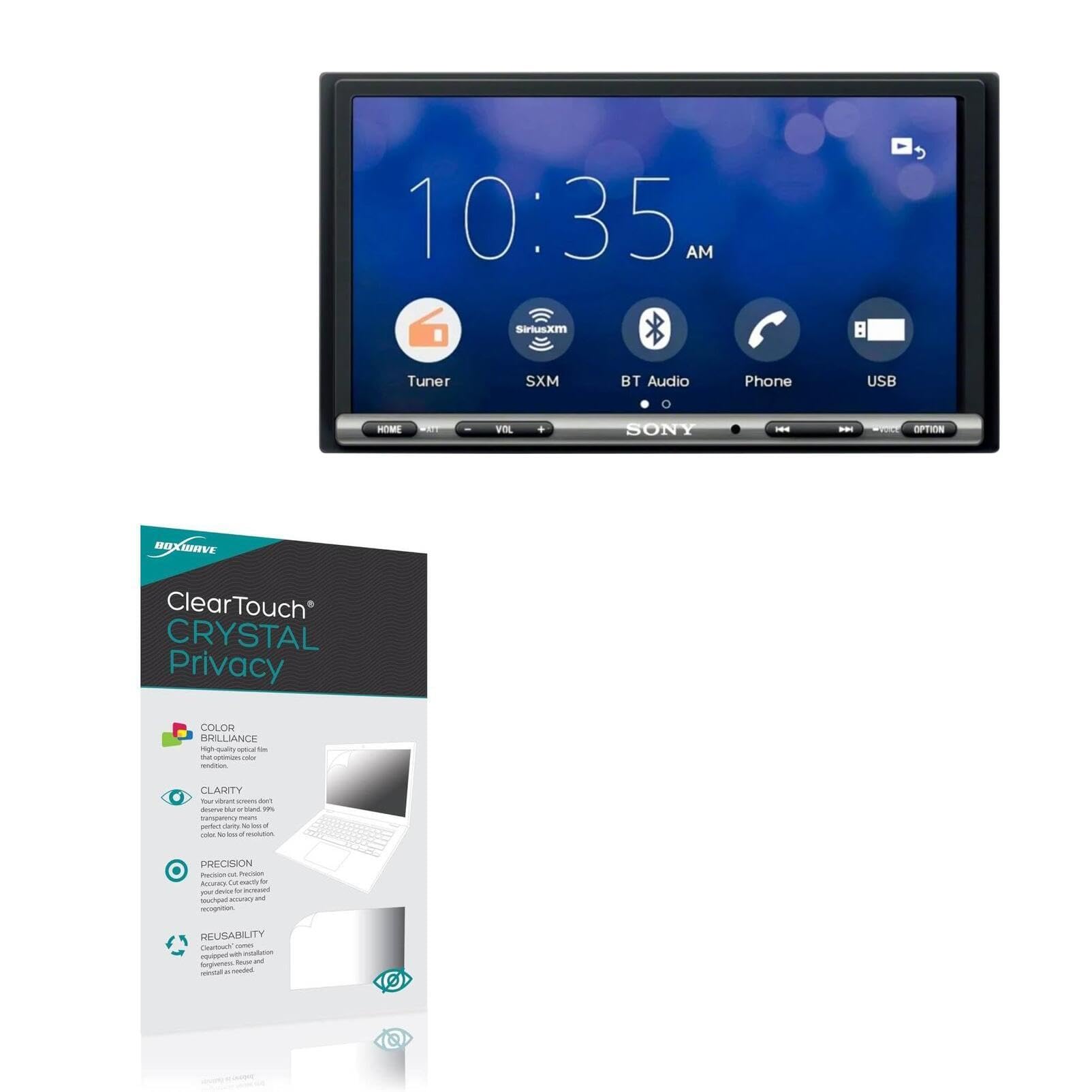 BoxWave Screen Protector Compatible With Sony XAV-AX3000 - ClearTouch Crystal Privacy (2-Pack), Privacy Screen Protector Flexible Film Clear