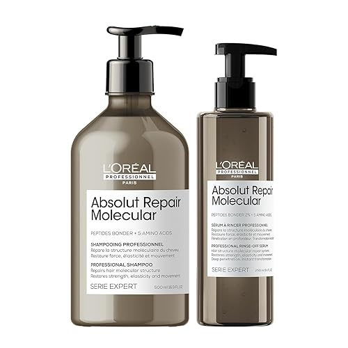 L'Oréal Professionnel Absolut Repair Molecular Shampoo & Serum Set Peptide Bonder Para cabello dañado extremadamente seco Aminoácidos