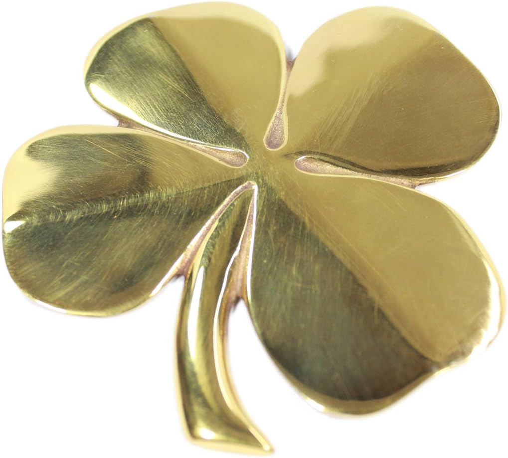 Biddy Murphy Wall Decor Four Leaf Clover Shamrock Wall Hanging Brass with Irish Blessing