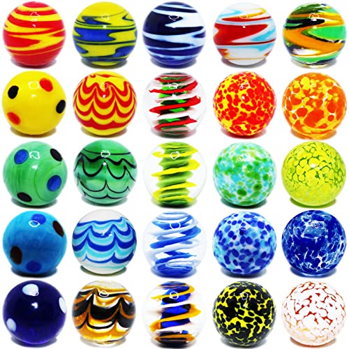 Image of 40 PCS Glass Marbles for Kids, 35 Colorful Assorted Marbles and 5 Glow in The Dark, Marble Run Games Accessories for Boys and Girls, Beautiful Marble Bulk for Home Decoration