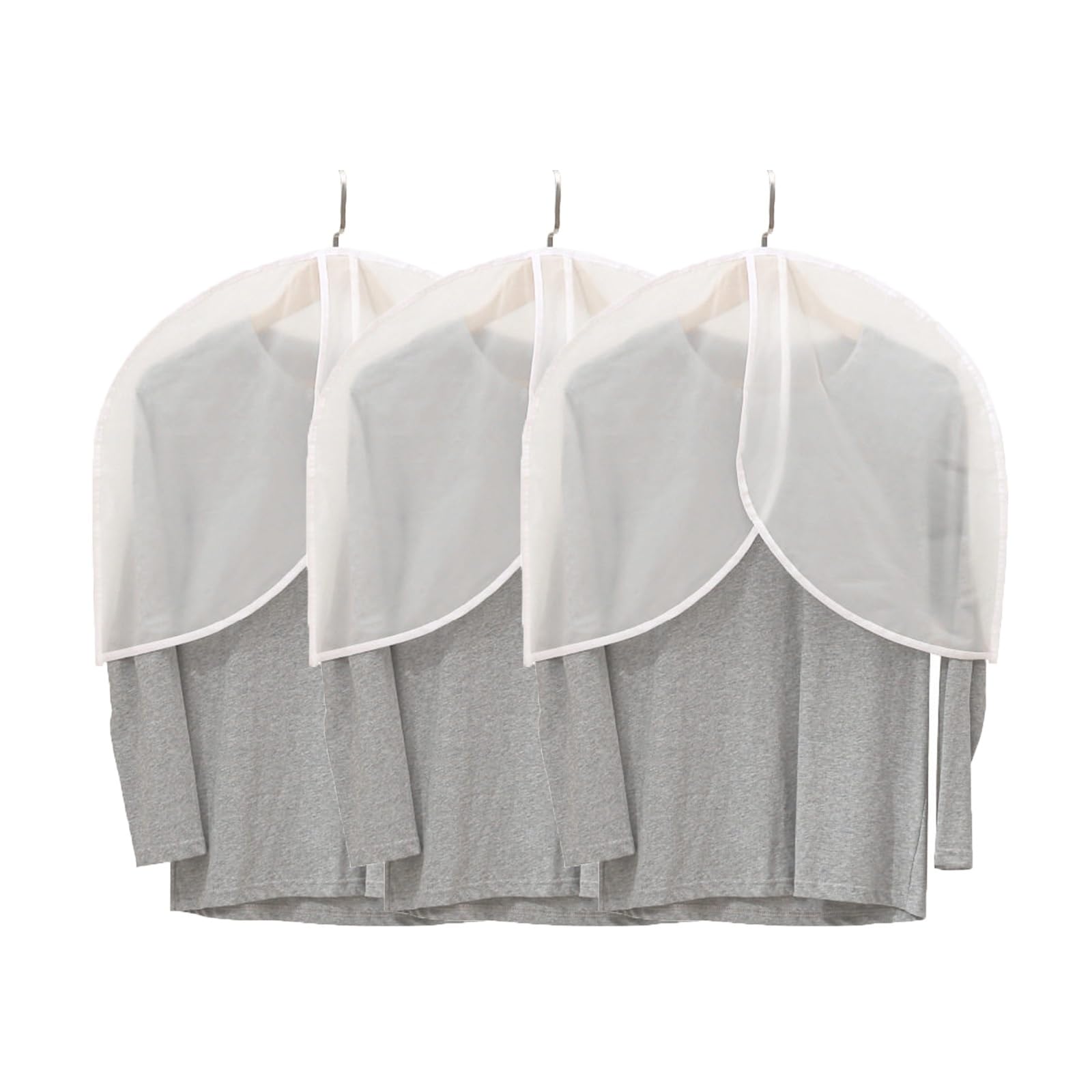 5 Pack Garment Bags for Hanging Clothes PEVA Clothes Bag Foldable Washable for Skirt Jacket Suits Coats Dresses