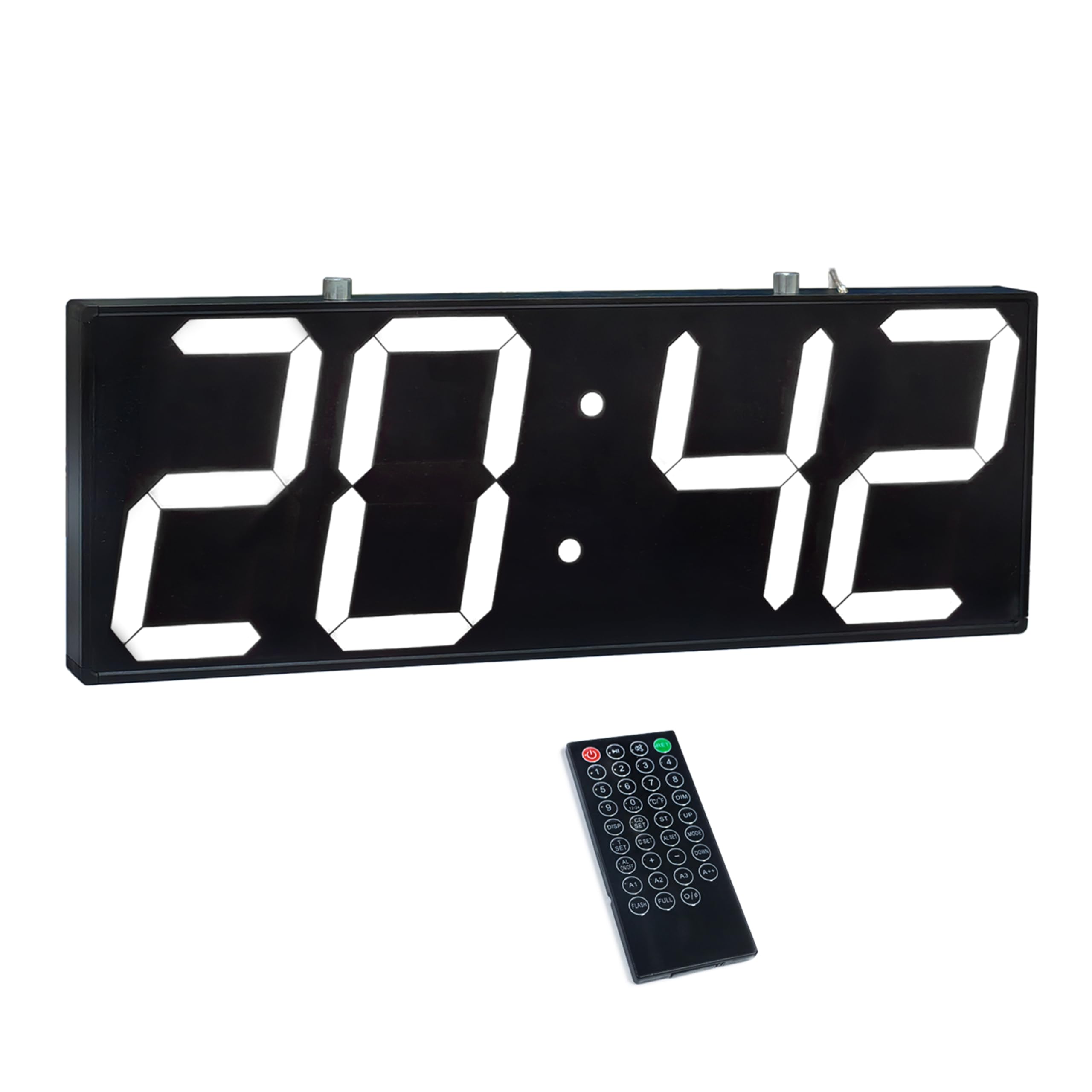 CHKOSDA Digital Wall Clock with Double Sided Display, Large Digital Clock with Timer,Alarm,Temperature and Date,Two Faced Hanging Wall Clock with 6''Number(White)