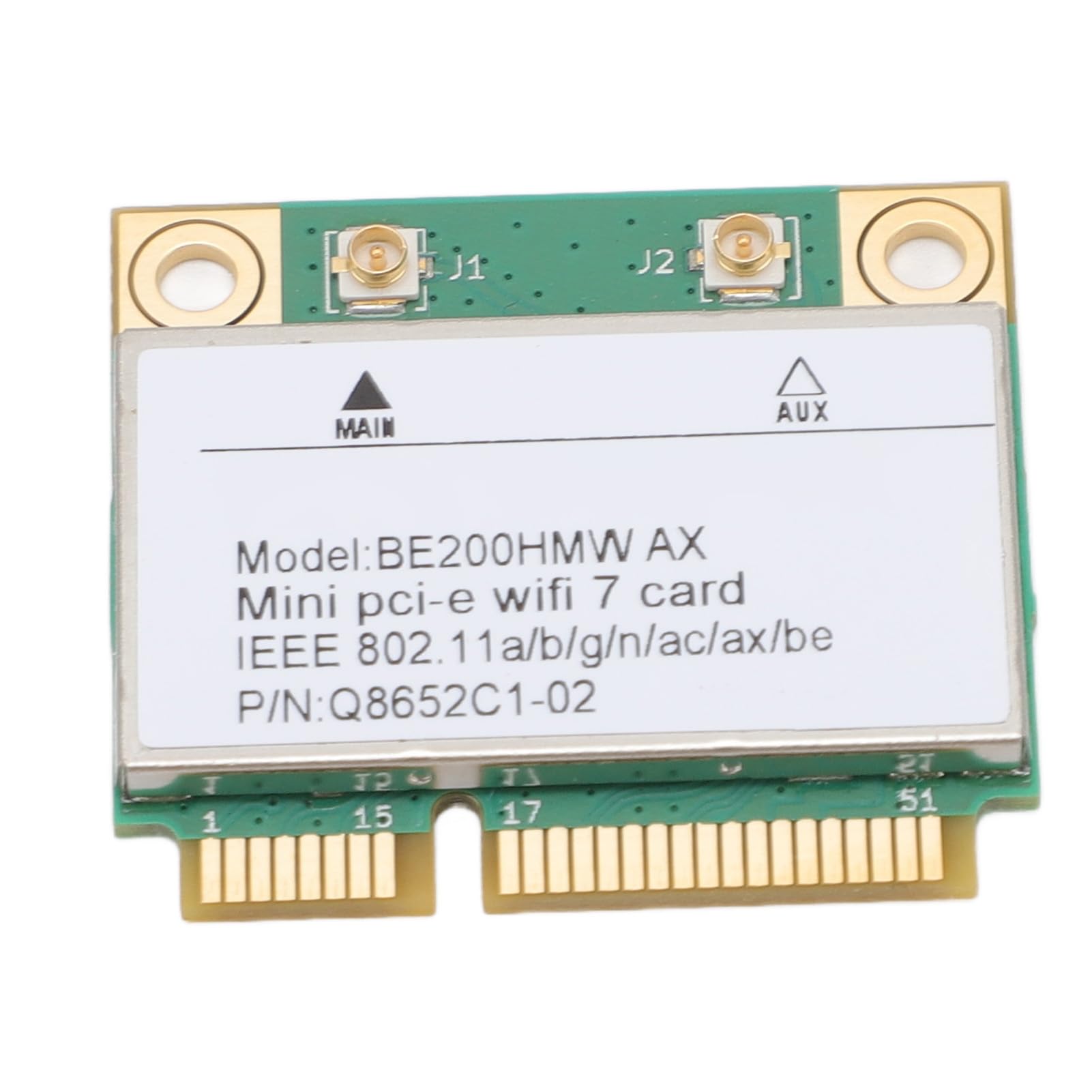 Mini PCI E WiFi 7 Card, 8,774Mbps Band PC Network Card with BT 5.4 Module, for for Linux, for Chrome OS (No Antenna)